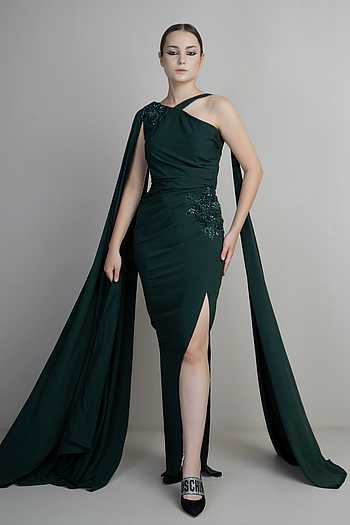 One Shoulder Draped Gown