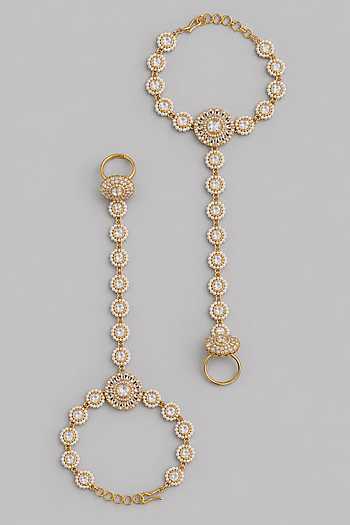 Kundan Polki Embellished Hathphools - Set of 2