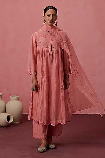 Placement Embroidered Kurta Set