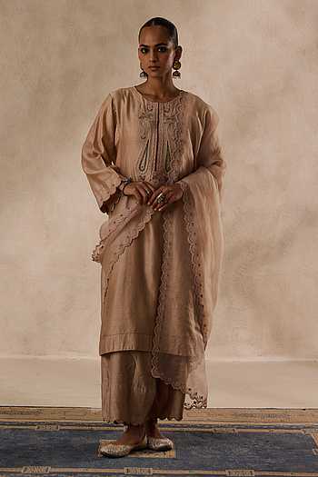 Placement Embroidered Kurta Set