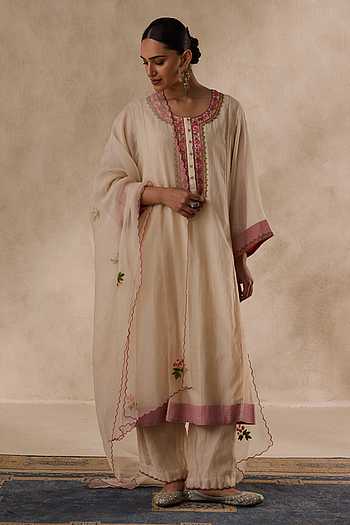 Bead & Resham Embroidered Kurta Set