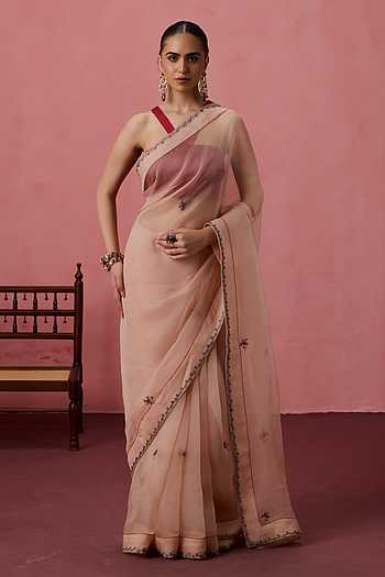 Buti Embroidered Saree With Unstitched Blouse Piece