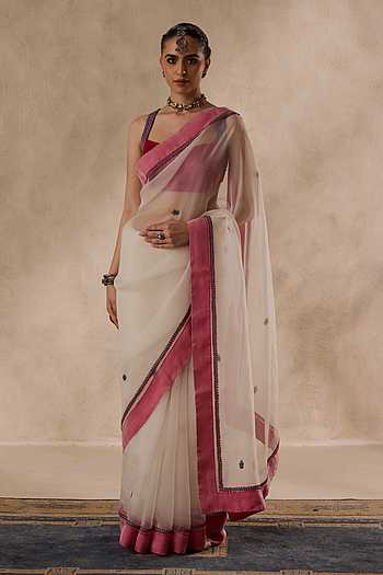 Embroidered Saree With Unstitched Blouse Piece