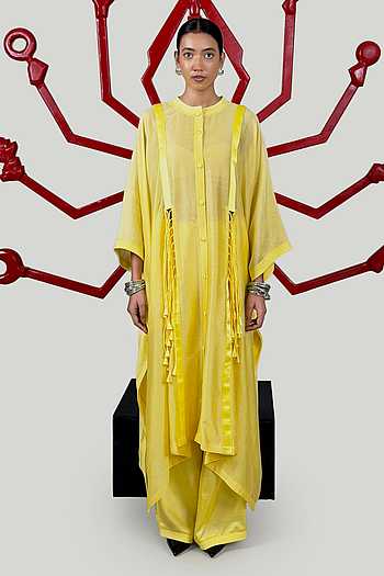 Tassel Work Kaftan & Pant Set