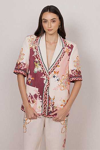 Kiara Tapestry Print Half Sleeve Jacket