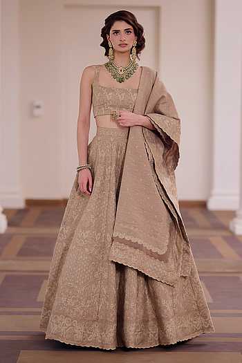 Badam Katli Woven Lehenga Set