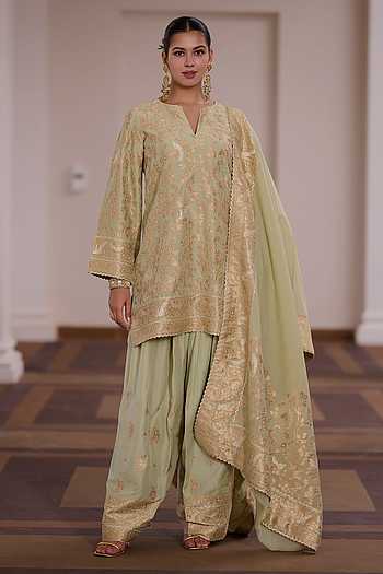 Banarasi Paan Parsi Gara Woven Kurta Set