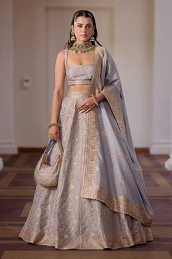 Khoya Chand Floral Zari Woven Lehenga Set