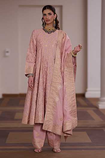 Madhur Malai Floral Zari Woven Anarkali Set