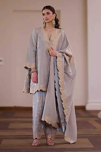 Malai Ghewar Bandhani Kurta Set