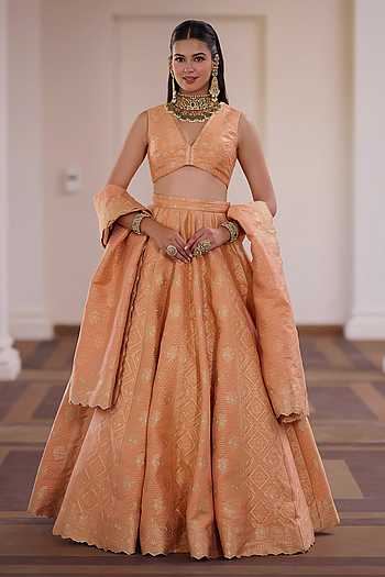 Motichoor Ladoo Bandhani Lehenga Set