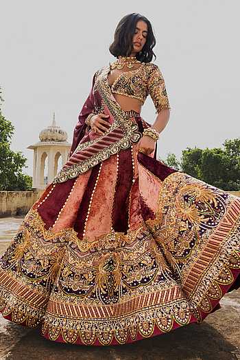 Gulabo Embroidered Panelled Lehenga Set