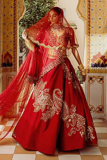Chhaap Tilak Paisley Embroidered Lehenga Set