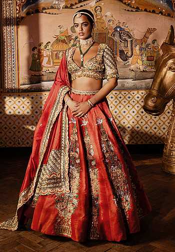 Ranisa Floral Towers Embroidered Lehenga Set