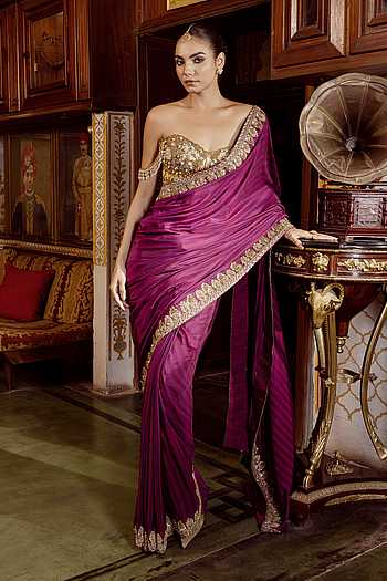 Dhara Habu Tai Silk Gaji Silk Saree & Corset Set