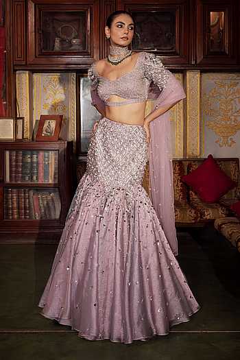 Roobaroo Crystal Embroidered Lehenga Set