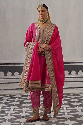 Fazilka Gota Work A-Line Kurta Set