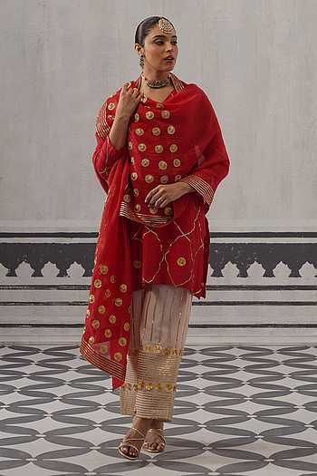 Biba Embellished Straight Kurta Set