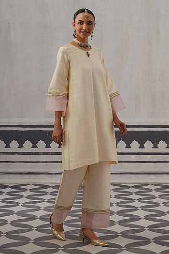 Straight Dupion Silk Kurta & Pant Set