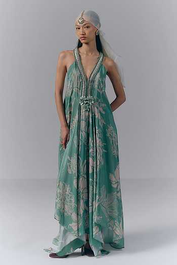 Aqua Whisper Printed Kaftan