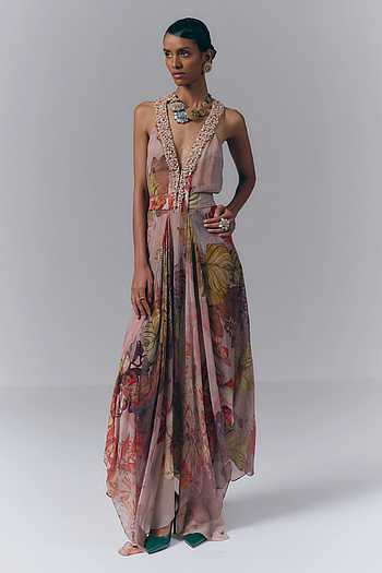 Floral Mirage Print Kaftan