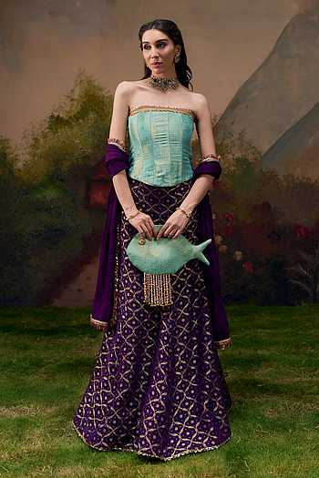 Reet Brocade Woven Lehenga Set
