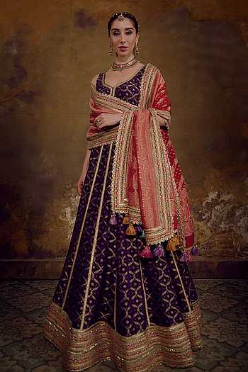 Leher Banarasi Bandhani Lehenga Set