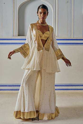 Double Layered Jacket Sharara Set