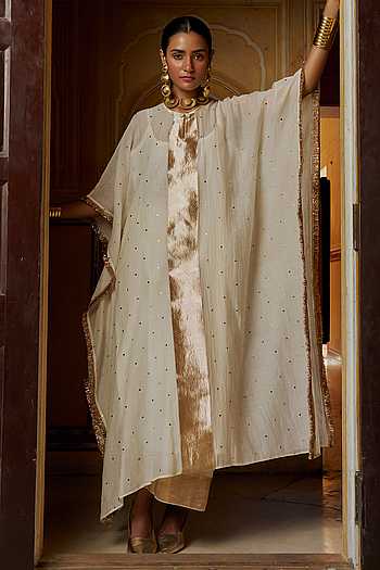 Mukaish Work Kaftan & Pant Set