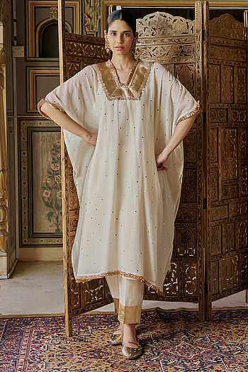 Mukaish Work Kaftan & Pant Set