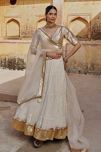 Mukaish Work Lehenga Set