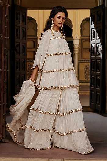 Tiered Kurta Sharara Set