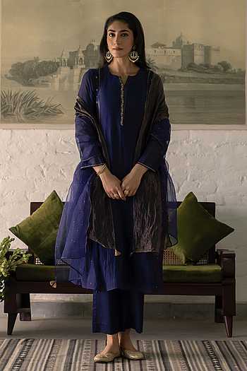 Placement Embroidered Kurta Set