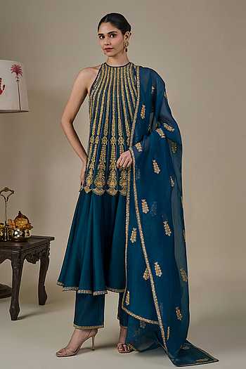 Leher Ki Mehfil Embroidered Top Anarkali Set