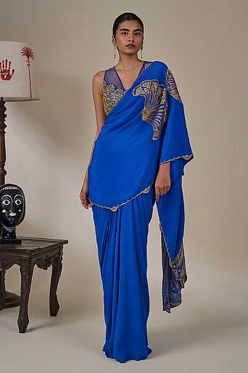 Aasmaani Afsana Pre-Stitched Saree With Blouse