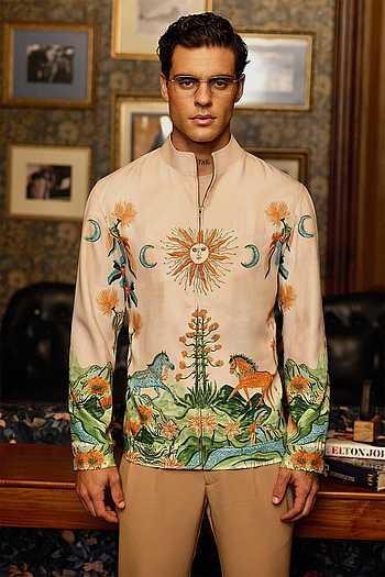 Celestial Rider Printed Bomber Jacket