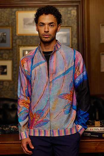 Aurora Drift Printed & Embroidered Jacket