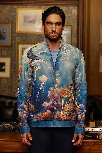 Printed & Hand Embroidered Bomber Jacket