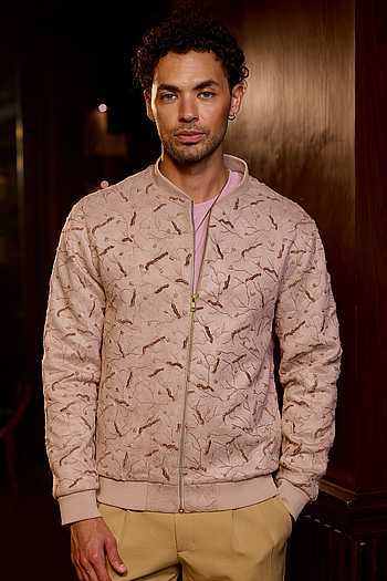 Floral Jaal Embroidered Bomber Jacket