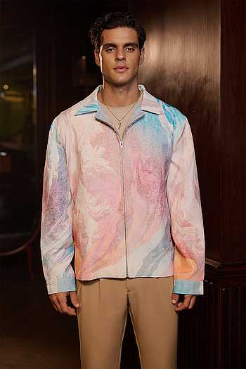 Pastel Tide Printed Bomber Jacket