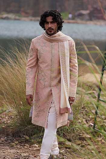 Placement Creeper Sherwani Set