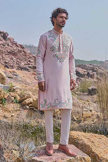 Voilet Creeper Multi Thread Kurta Set