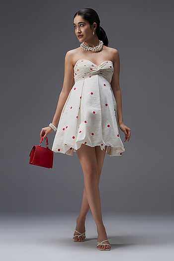 Polka Print Short Dress