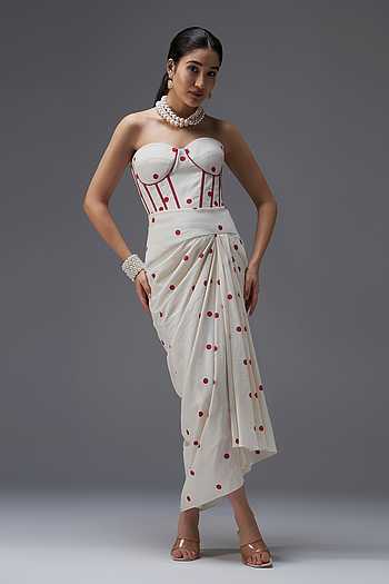 Polka Dot Print Corset & Skirt Set