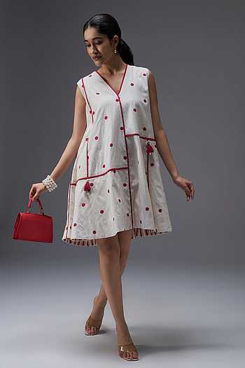 Cotton Polka Dot Print Dress