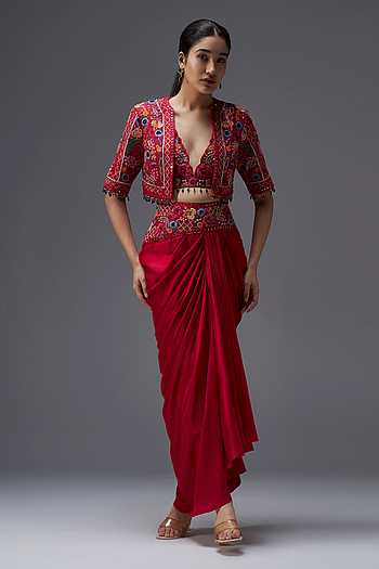 Ratan Mahal Embroidered Cropped Jacket Set