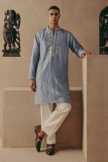 Mirror & Zari Embellished Kurta Set