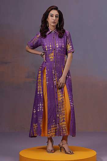 Jamun Shibori Dyed Dress