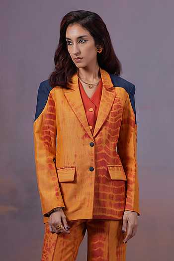 Narangi Shibori Hand Dyed Blazer