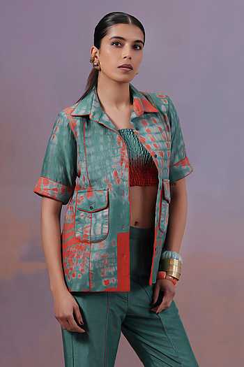 Rangmaya Shibori Hand Dyed Jacket